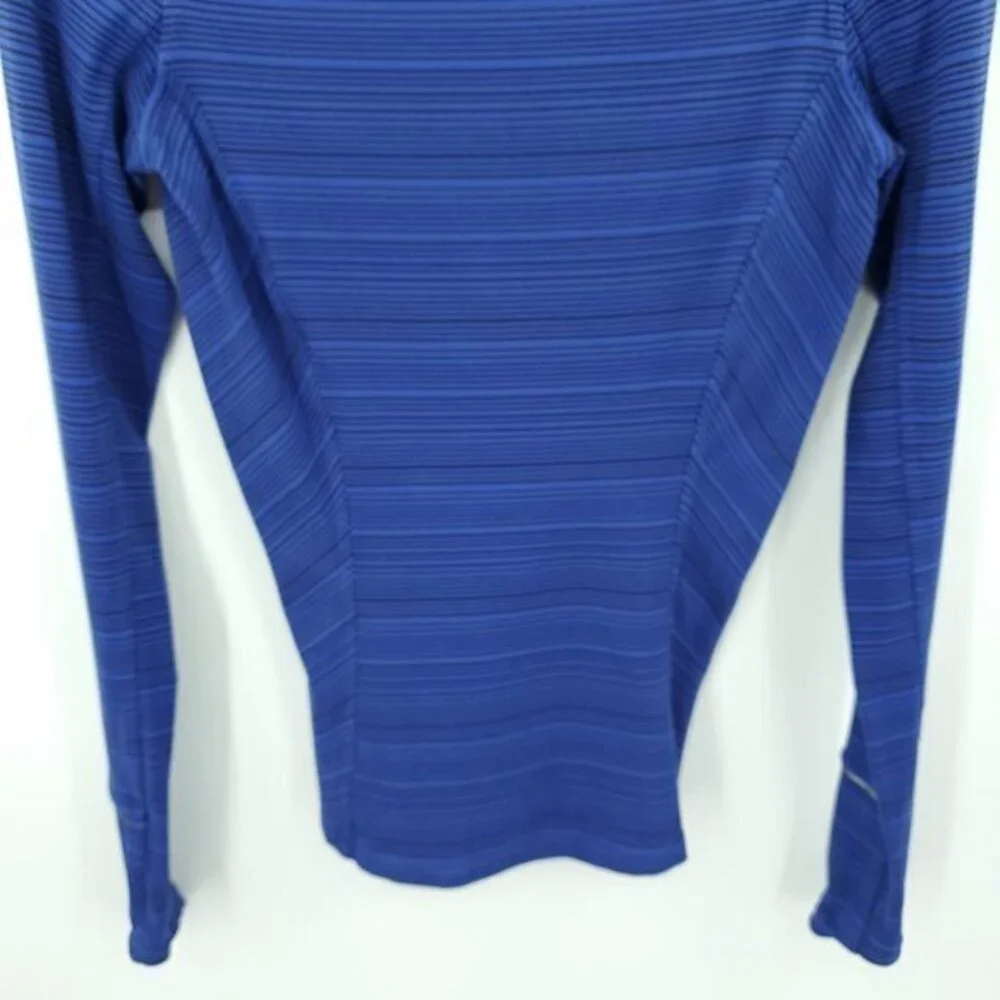 Lululemon Kanto Catch Me Long Sleeve 4 Kanto Stripe Sapphire Blue Black